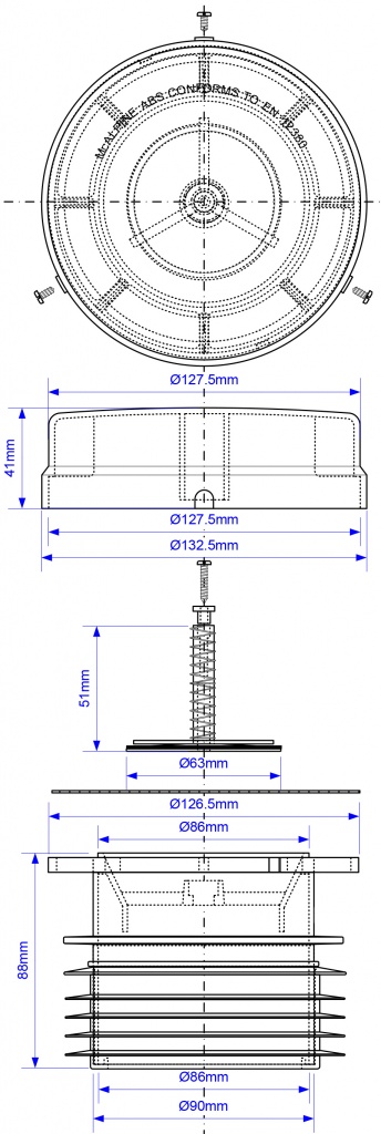 MRAA1S Вентиляционный клапан зонт с мембр. и манж. для канал.(аэратор) ф110 (30 л/мин) (Аэратор) 