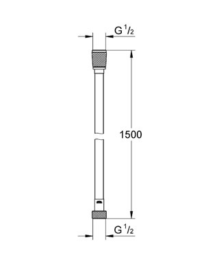 Grohe шланг душевой Silverflex с защитой от перегибов, 1,5 м. 28364000 28364000