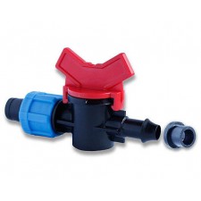 Шаровый кран SL-003 стартовый для капельной ленты с уплотнительной резинкой OV031708R 