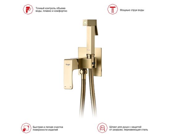 Raglo Смеситель для гигиен. душа скрыт. монтаж R01.52.03 (сатин золотой) R01.52.03